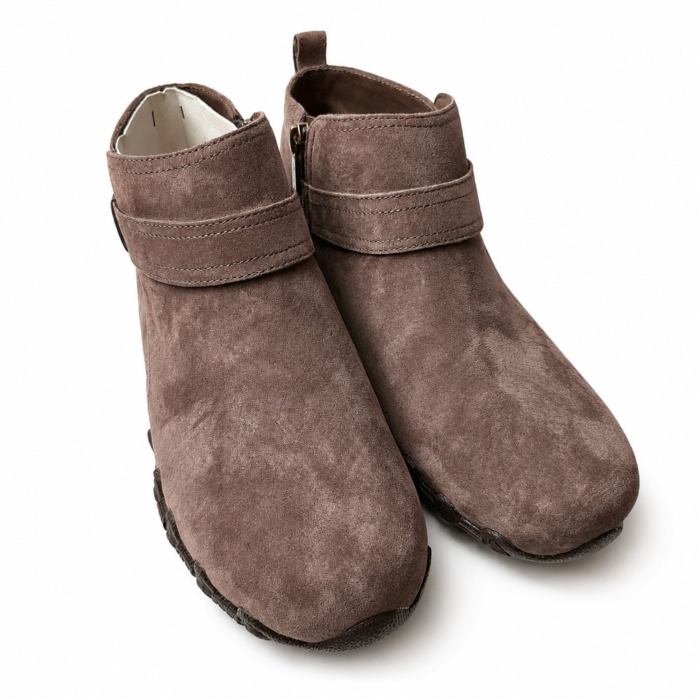 NWT$ SKECHERS Bikers Lite Suede Ankle Boot Sz 8W Chocolate Brown Relaxed Fit